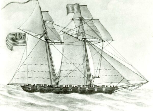 Illustration: Supposed rendering of U.S. Revenue Cutter Pickering