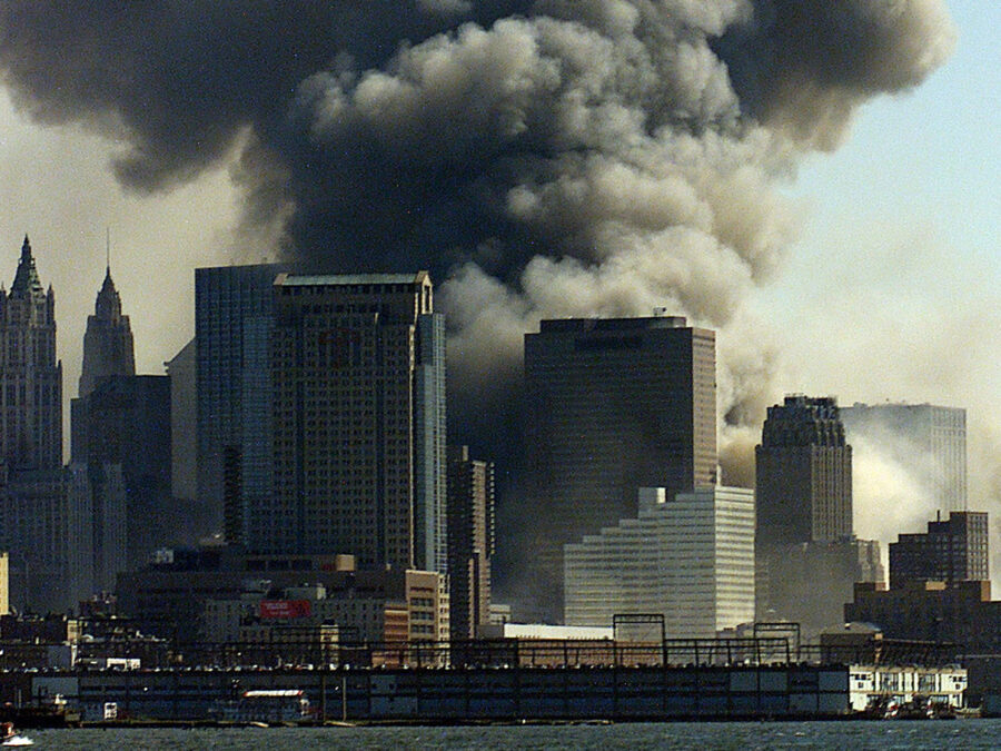 Photo: View of financial district from the water after 9/11.