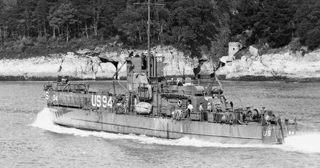 Jack DeNunzio’s LCI-94 underway prior to the landings at Normandy