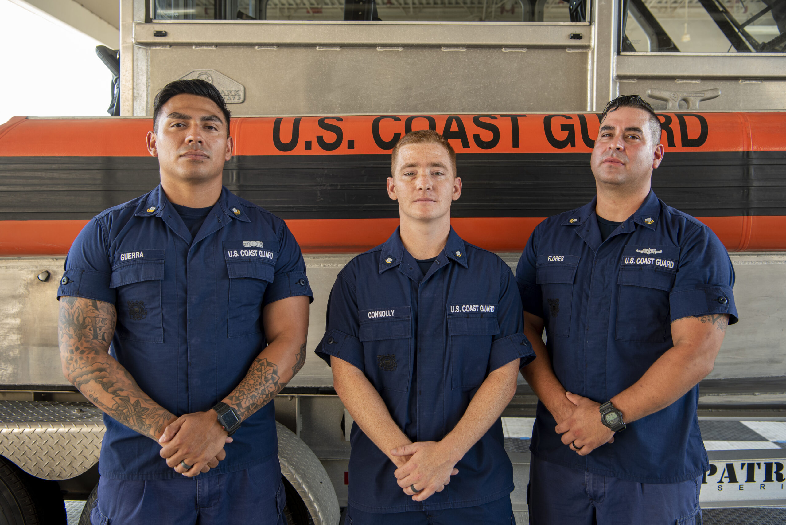 Photo: Group portrait of MSST Houston members posing in front of a boat.