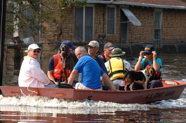 Photo: U.S. Coast Guard boat transports residents.