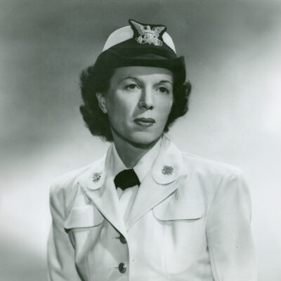 An official service photograph of Lt. Edith Munro in dress whites.