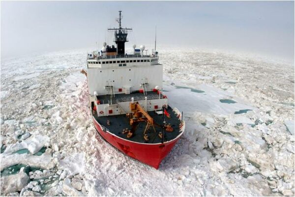 Photo: A Coast Guard icebreaker underway