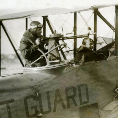 Photo: Manned OL-5 cockpit with machine gun.
