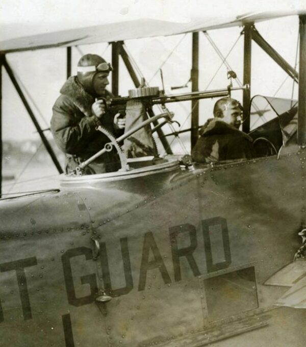Photo: Manned OL-5 cockpit with machine gun.