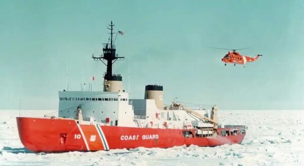 Photo: Port view of Polar Star as helicopter hovers nearby.