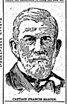 Engraved portrait of Captain Francis Martin.