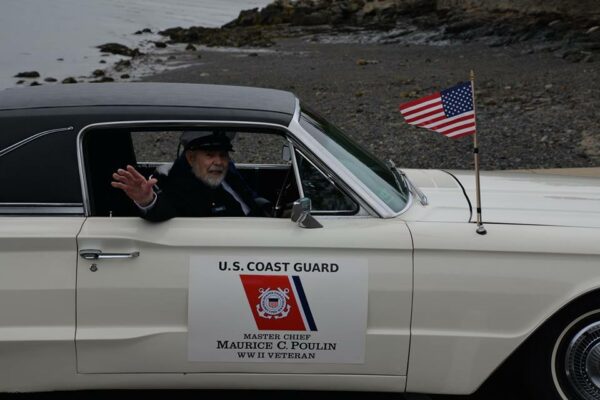 Photo: BMCM Poulin seated in car during 2018 Memorial Day Parade.