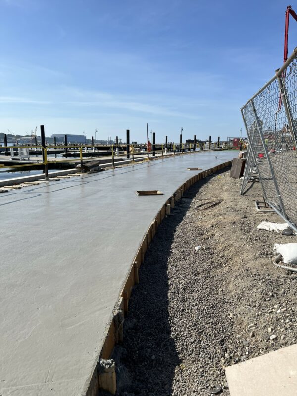 Photo: The newly poured concrete pad.