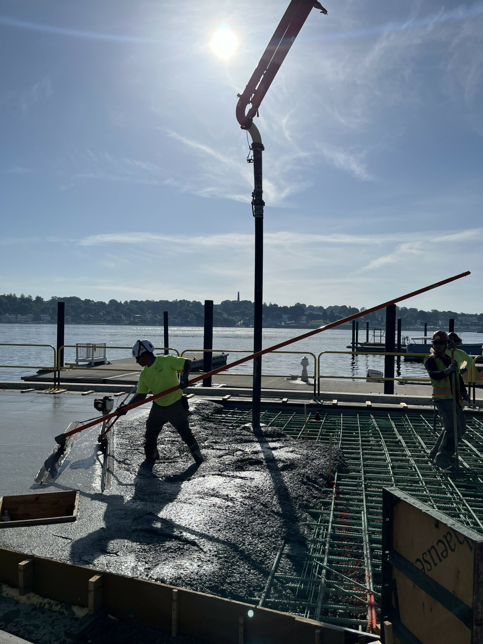 Photo: First concrete being poured at the construction site of the National Coast Guard Museum in New London, Connecticut.