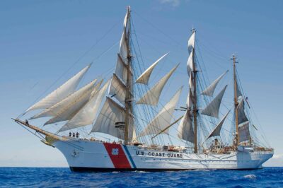 Color photograph of U.S. Coast Guard Barque 
