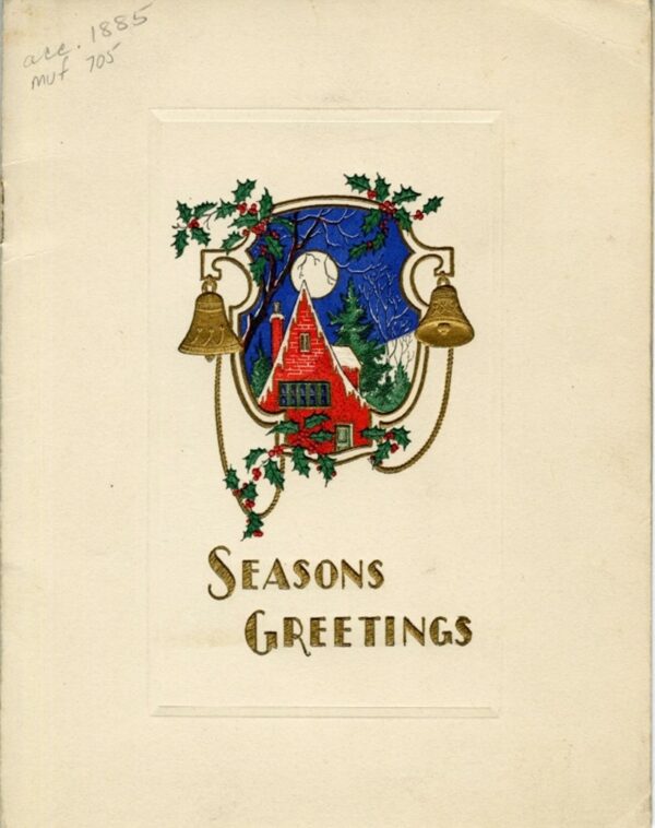 Cover of Christmas Menu with the text 