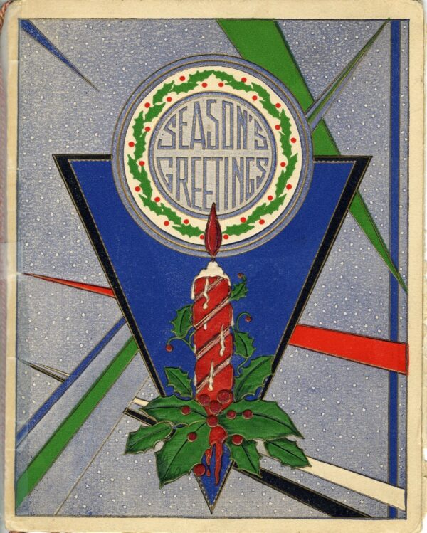 Back cover of the menu with a color illustration and the words 