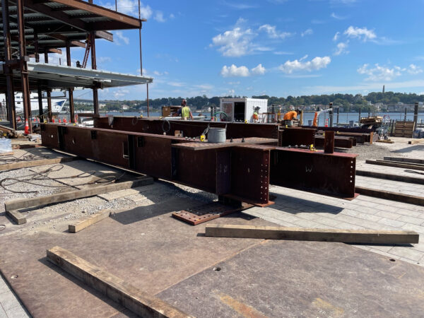 Photo: Large steel girders.