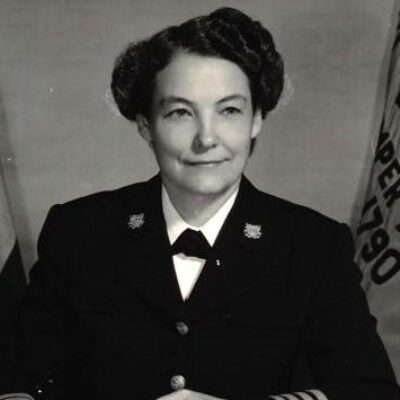 Photo: Dorothy C. Stratton at her desk.