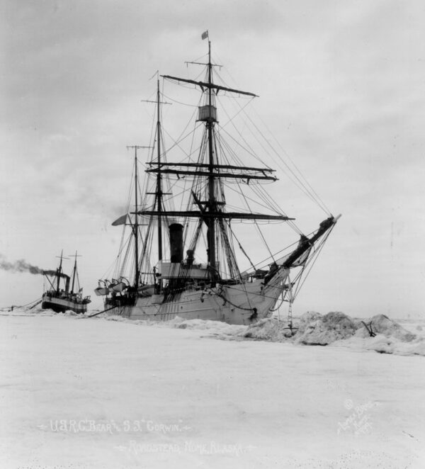 Photo: U.S. Revenue Cutter Bear leading SS Corwin through the ice into Nome Roadstead, 1915.
