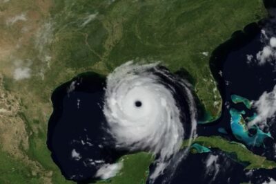Screen capture of Hurricane Katrina satellite time-lapse video.