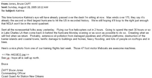 Screen capture of an email.